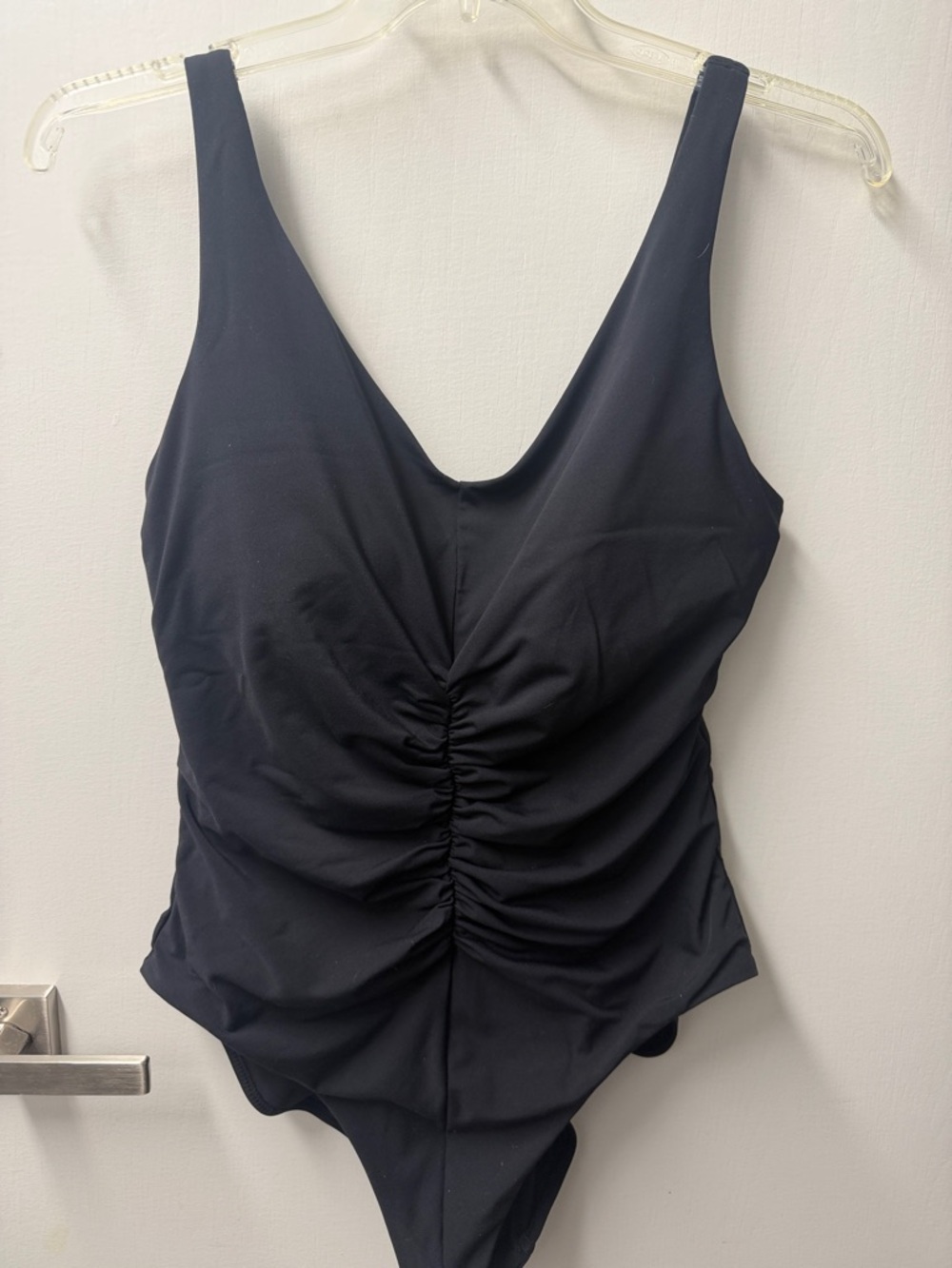 Classic Ruched One-Piece Swimsuit — Black